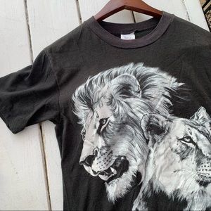 Vintage 1984 Lion Graphic T-Shirt Single Stitch